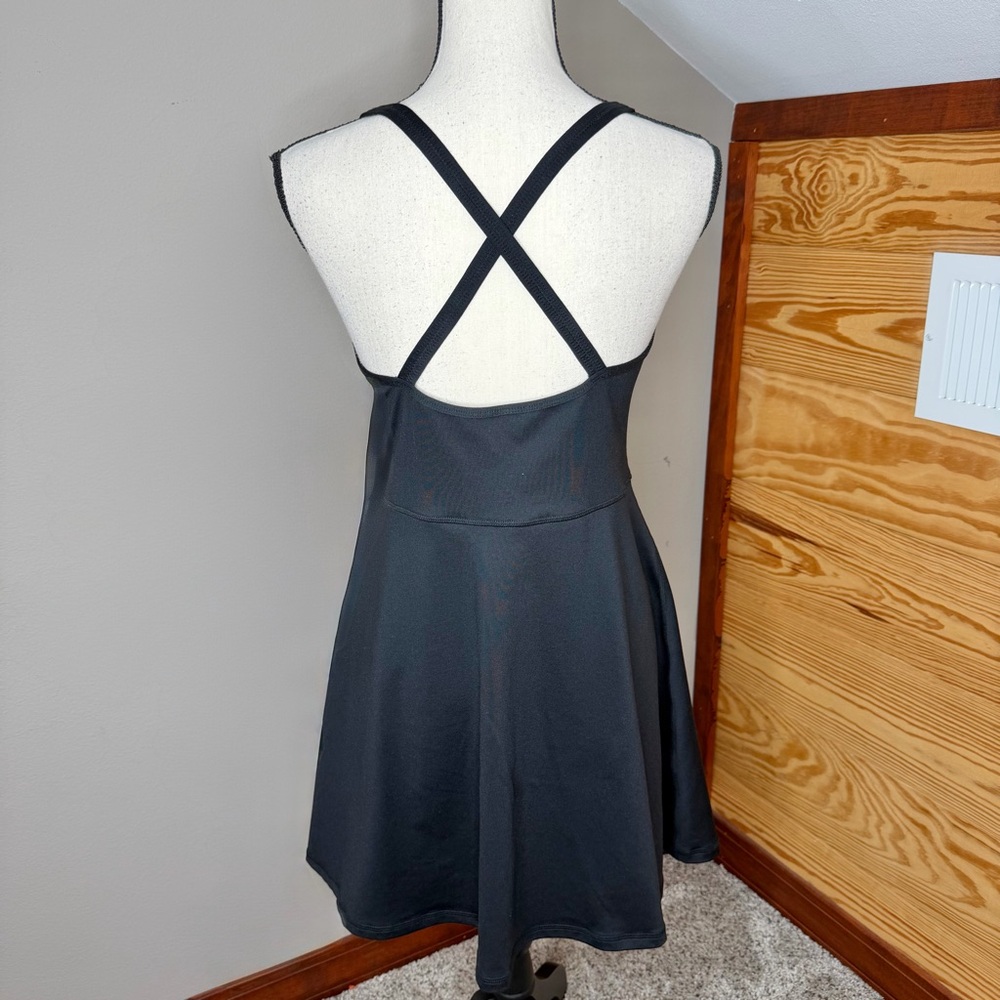 Z By Zella Motion Tank Dress Black Medium M Activewear Mini Racerback Tennis - Picture 3 of 12